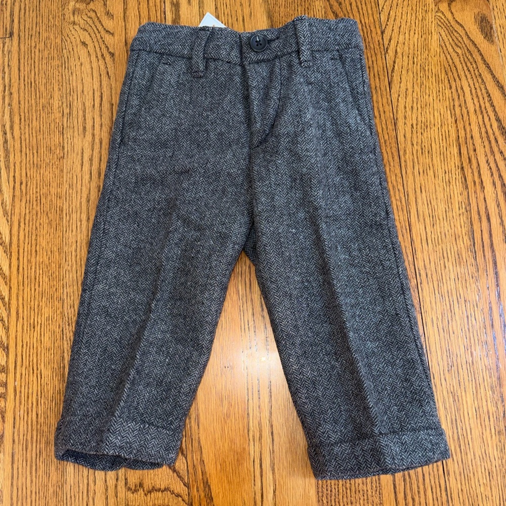 Gap Gray Grey Herringbone Kids Dress Pants - Classic Tailored Bottoms